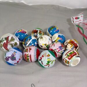 Vtg‎ MCM Pyramid Christmas Ornaments Spun Silk Plastic Wrap Satin Sheen